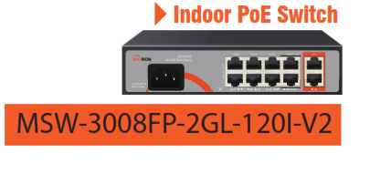 سوئیچ شبکه POE برند مکسرون  مدل MSW-3008FP-2GL-120I-V2