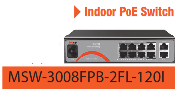 سوئیچ شبکه POE برند مکسرون  مدل MSW-3008FPB-2FL-120I