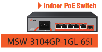 سوئیچ شبکه POE برند مکسرون مدل MSW-3104GP-1GL-65I