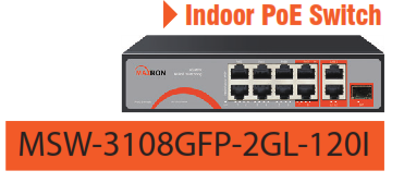 سوئیچ شبکه برند مکسرون مدل MSW-3108GFP-2GL-120I